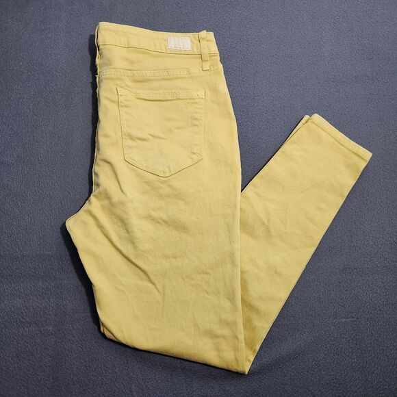 Seven7 Women 10 Yellow Utility Mid Rise Ankle Skinny Jeans - Picture 2 of 13